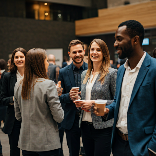 Diaspora members networking at an annual get-together